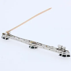 Broche ancienne saphirs diamants barrette
