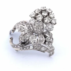 BROCHE ANTIQUE en OR blanc 18 KT