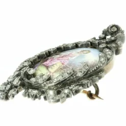 Broche argent diamant