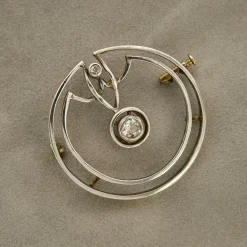 Broche Art Déco avec Diamants
