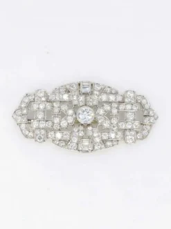 Broche Art Déco diamants 7 ct