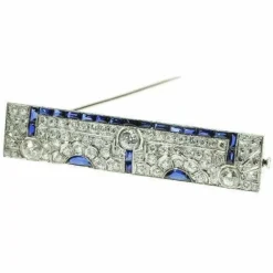 Broche Art Déco diamants et saphirs