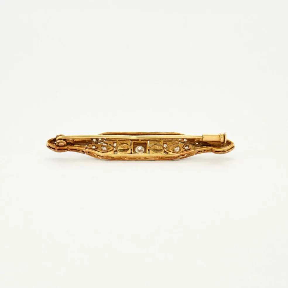 Broche Art Déco Diamants Perles