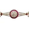 Broche Art Déco diamants rubis