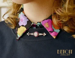 Broche Art Déco diamants rubis