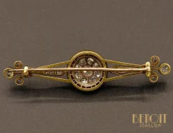Broche Art Déco diamants rubis