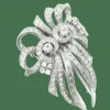 Broche Art déco double clips en or blanc et platine, diamants