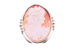 Broche Art Déco en or jaune sertie d'un camée
