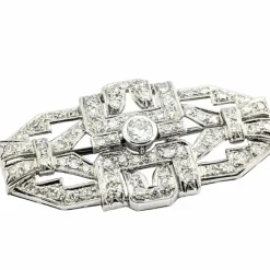 Broche Art Déco en platine et diamants