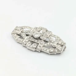 Broche Art Déco en platine et diamants
