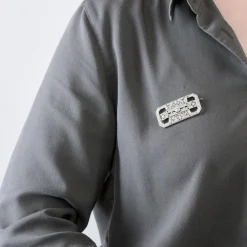 Broche Art déco or gris et diamants