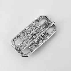Broche Art déco or gris et diamants