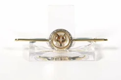 Broche Art Déco or jaune, cristal anglais et diamants