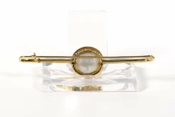 Broche Art Déco or jaune, cristal anglais et diamants
