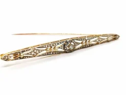 Broche Art déco Or jaune Diamant