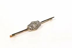 Broche Art Déco or jaune et blanc, diamants