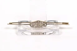 Broche Art Déco or jaune et blanc, diamants