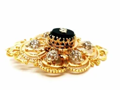 Broche Art déco Or jaune Onyx