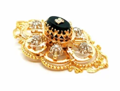 Broche Art déco Or jaune Onyx