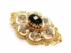 Broche Art déco Or jaune Onyx