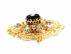 Broche Art déco Or jaune Onyx
