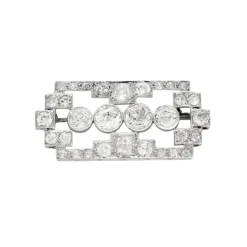 Broche Art Déco platine diamants