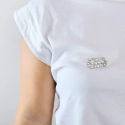 Broche Art Déco platine diamants