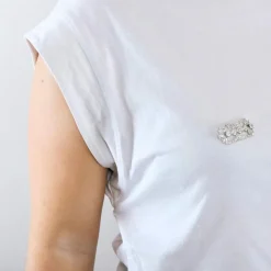 Broche Art Déco platine diamants
