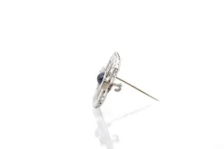 Broche Art Déco Platine Saphir Diamants
