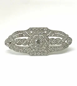 Broche Art Deco platine et diamants