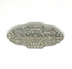 Broche Art Deco platine et diamants
