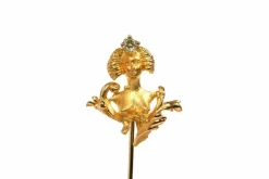 Broche Art Nouveau en or jaune 18 carats et diamant