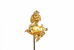 Broche Art Nouveau en or jaune 18 carats et diamant