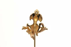 Broche Art Nouveau en or jaune 18 carats et diamant