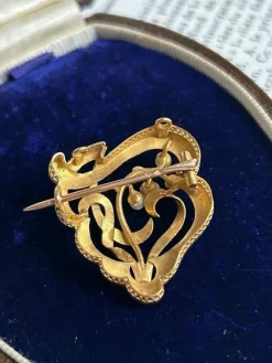 Broche Art Nouveau or jaune