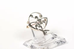 Broche Art Nouveau or jaune et blanc, diamants taille rose