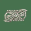 Broche art-déco or platine et diamants
