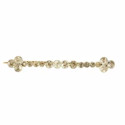 Broche Barette Ancienne Or Deux Tons Diamants