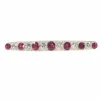 Broche barre Art Déco avec diamants et rubis