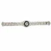 Broche barre Art Déco diamant et onyx