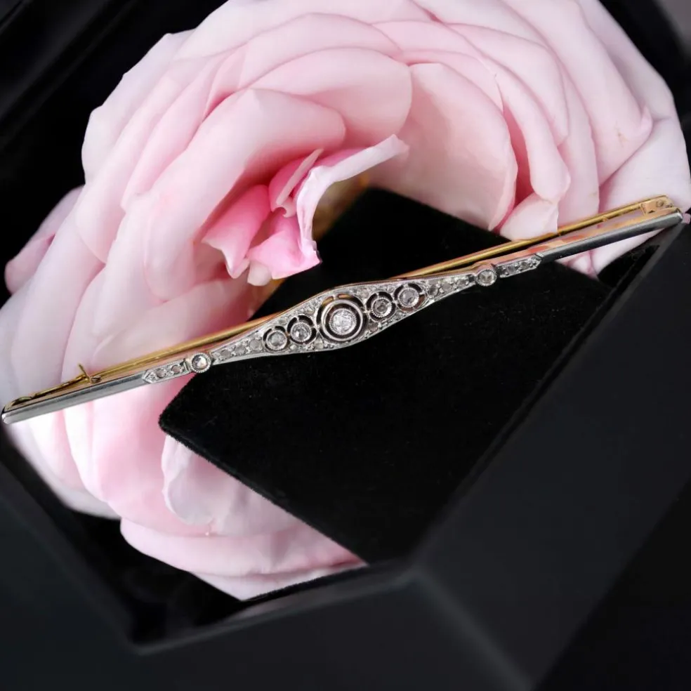 Broche barrette ancienne diamants