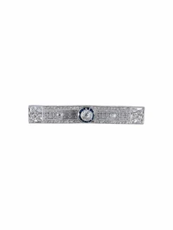 Broche Barrette Art Déco Diamants Saphirs