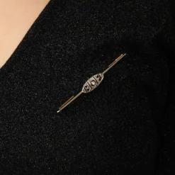 Broche barrette art déco saphirs diamants