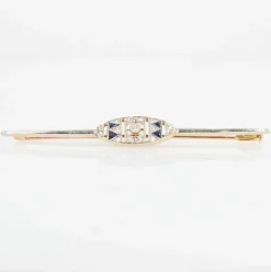 Broche barrette art déco saphirs diamants