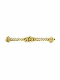 Broche barrette Art Nouveau or jaune perles fines