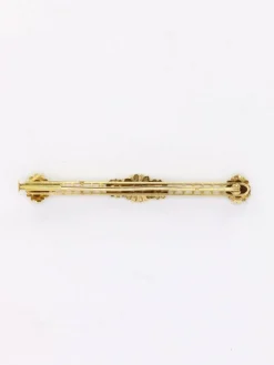 Broche barrette Art Nouveau or jaune perles fines