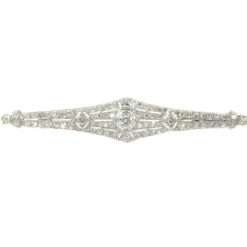 Broche barrette diamants Art Déco