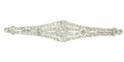 Broche barrette diamants Art Déco