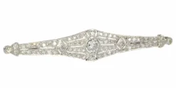 Broche barrette diamants Art Déco