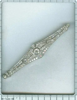 Broche barrette diamants Art Déco
